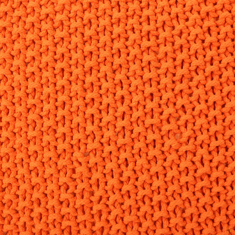 Pouf en coton Hollis, Orange
