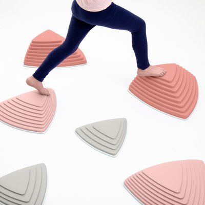 JumpOff Jo - RockSteady Stepping Stones For Kids, Toddler Balance and Climbing Toy, Sensory Toys, Playground Sets for Backyards and Indoors, Set of 6 Stepping Stones, Desert Rose Pink