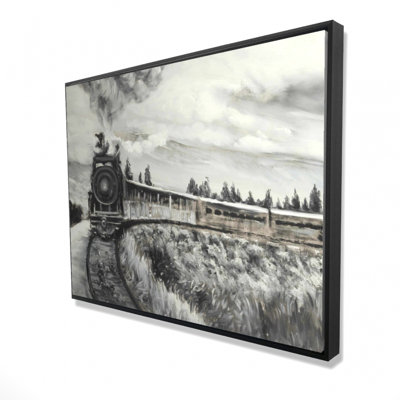 «Steam Machine Train», homme gris, toile encadrée | Décoration intérieure