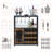 3-Tier Wine Bar Cabinet with Detachable Wine Rack and Storage Space, Buffet Cabinet with Glass Holder and Mesh Door, for Kitchen, Living Room and Bar-1292760126