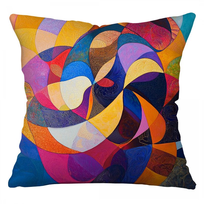 Coussin Abstract Swirls, Carré 14 po
