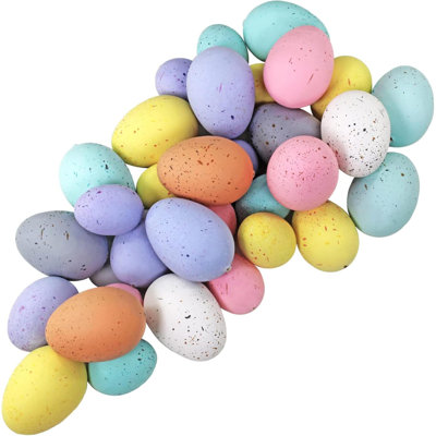 32 Pcs Assorted Faux Foam Easter Eggs Speckled Eggs Decorative Pastel Easter Eggs For DIY Easter Wreath Centerpiece Bowl Basket Fillers Party Favor Gi
