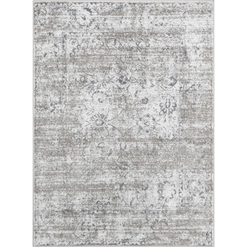  Vintage Oriental Ivory Area Rug, Rectangle 3'11" x 5'3"
