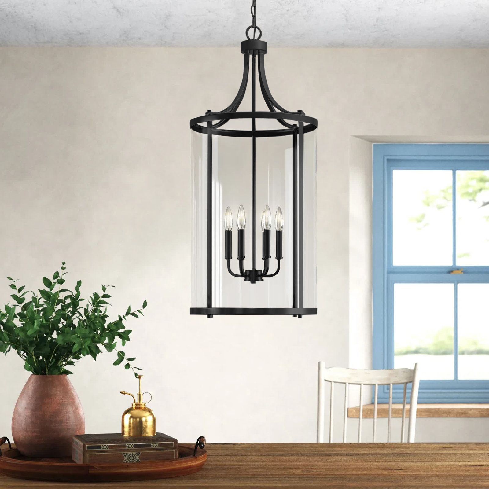 Wayland Chandelier, English Bronze, 6 Lights, 34" H x 16" W x 16" D