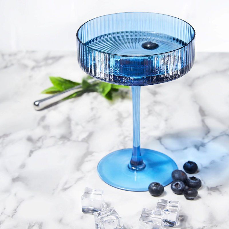 Harmon 10 oz Ensemble de cristal taillé, Bleu