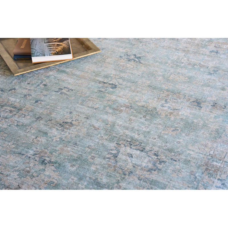 Oriental Area Rug in Blue, Rectangle 6' x 9'