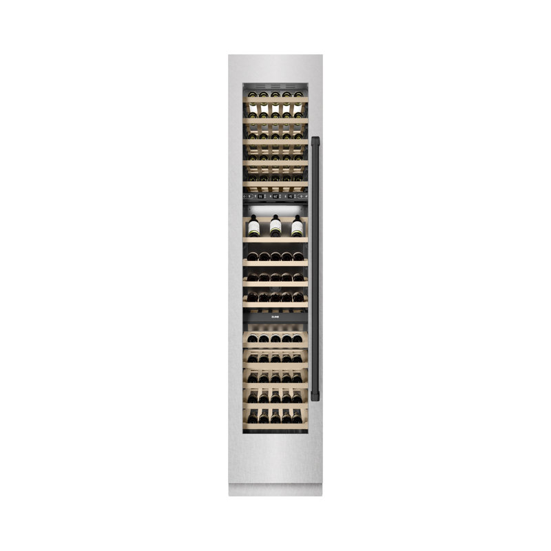 ZLINE Autograph 18 in. White Matte 68 Bottle Right Hinge Column Wine Cooler with Bronze Accents, Right Handed, Black
