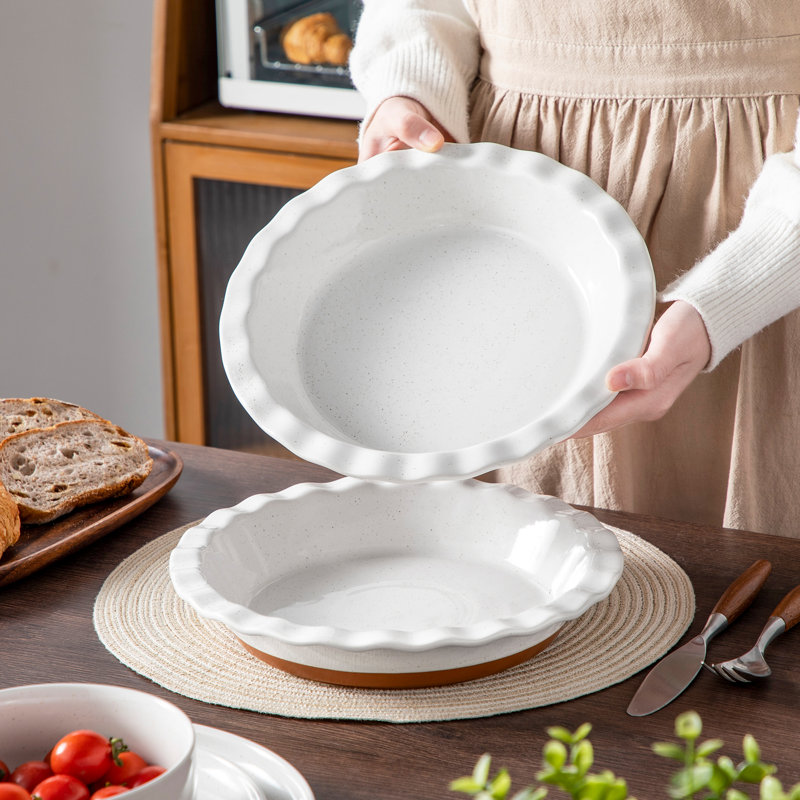 MALACASA Nonstick Stoneware Pie Pan