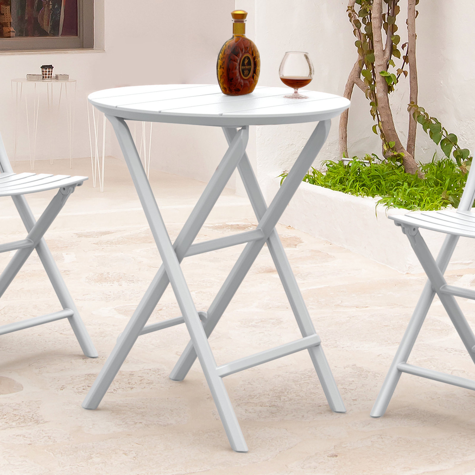 Kittson 24" Patio Dining Table, White