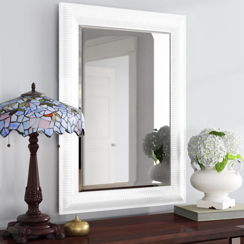 Abbeyville Framed Wall Mounted Accent Mirror, 118cm H x 92.5cm W, White