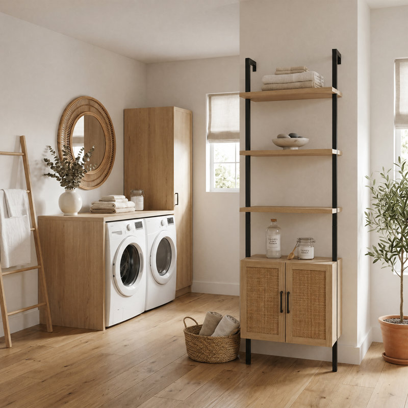 Dearbhaile Ladder Storage Bookcase, Light Oak