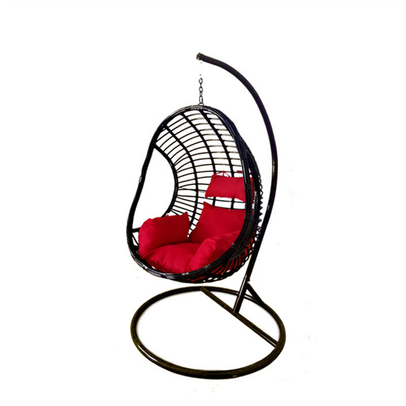 Fernville Swing Chair with Stand, Black, Red
