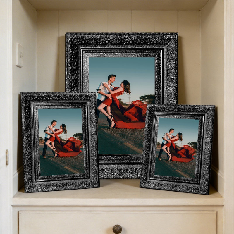 Cadre photo noir chaud 3 pièces 11 "x 14" avec forme rectangulaire classique