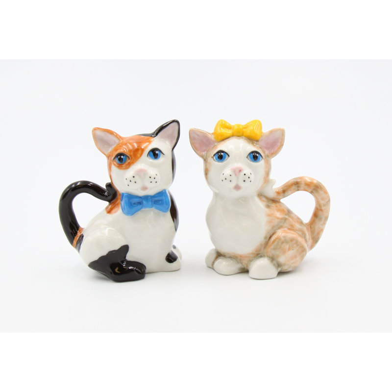 Cosmos Gifts Happy Dat Cat with Bow Tie Salt and Pepper Shaker Set