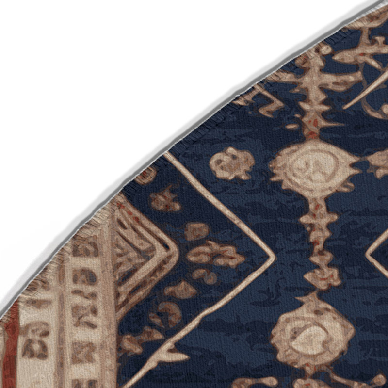 Tapis mauve intérieur et extérieur ArtDeco, Rond 5 pi