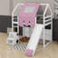 Lit mezzanine simple en forme de maison avec tente-1129951026