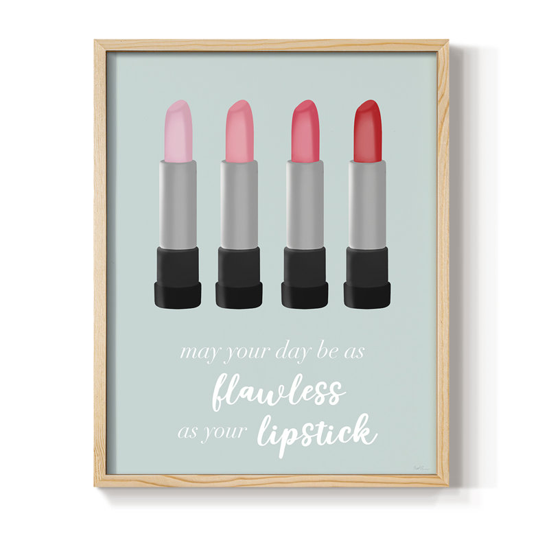 Flawless Lipstick Framed Print - Solid Wood, Natural, 11" H x 9" W