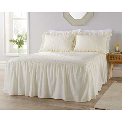 Plain Dyed Quilted Bedspread Set with Pillow Sham