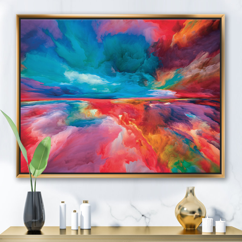 «Horizon», impression sur toile, Toile encadrée d'or, H 36 po x l 46 po x P 1,5 po