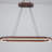 Modern Adjustable Walnut Oval LED Pendant Light