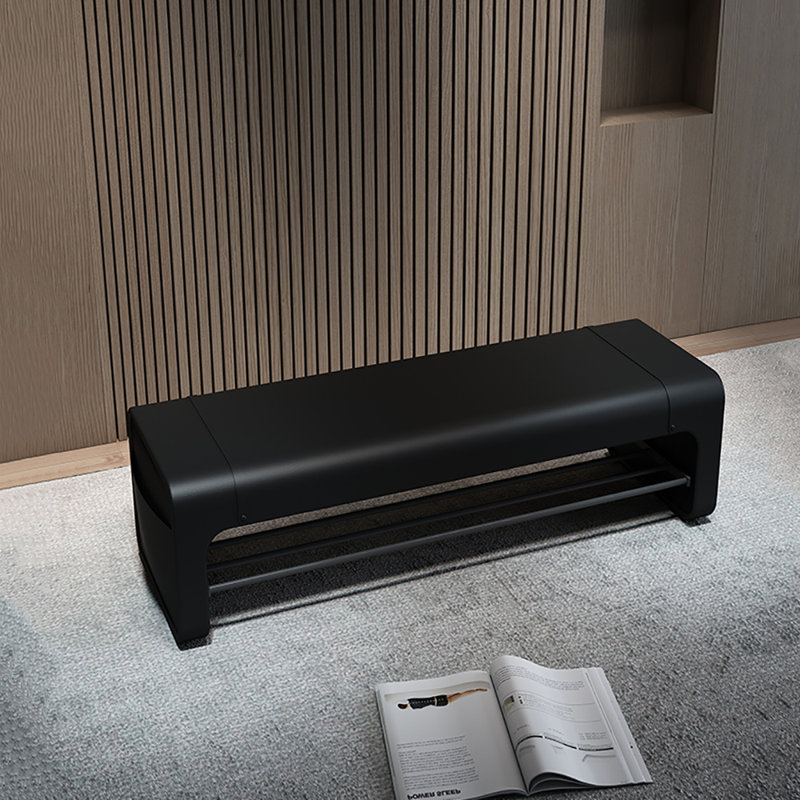 31.5in Shoe Change Stool Shoe Bench, Black