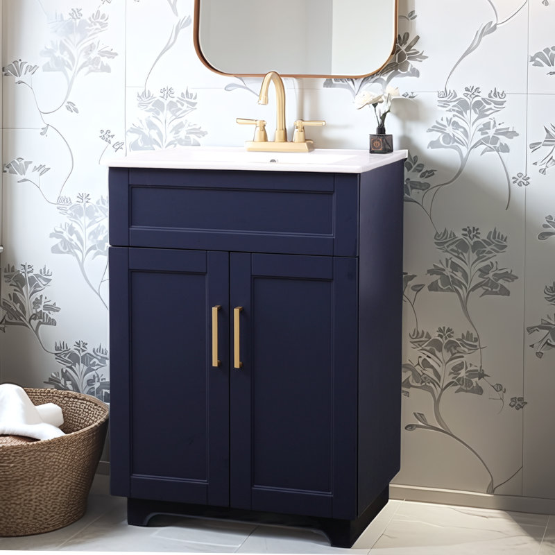 Meuble-lavabo simple 24 po, Bleu