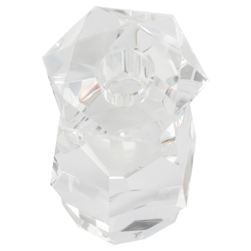 Faceted Candlestick, 6.5" H x 3.75" W x 3.75" D