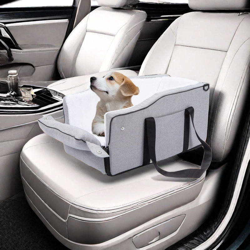 thumbnail image 2 of AFYecmy Dog Car Seat For Small Pets Under 25 Lbs - Water-Resistant Travel Bed With Airbag Safety 2 of 10