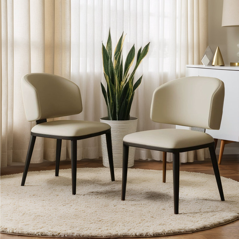 Chaise d'appoint rembourrée en similicuir (ensemble de 2)