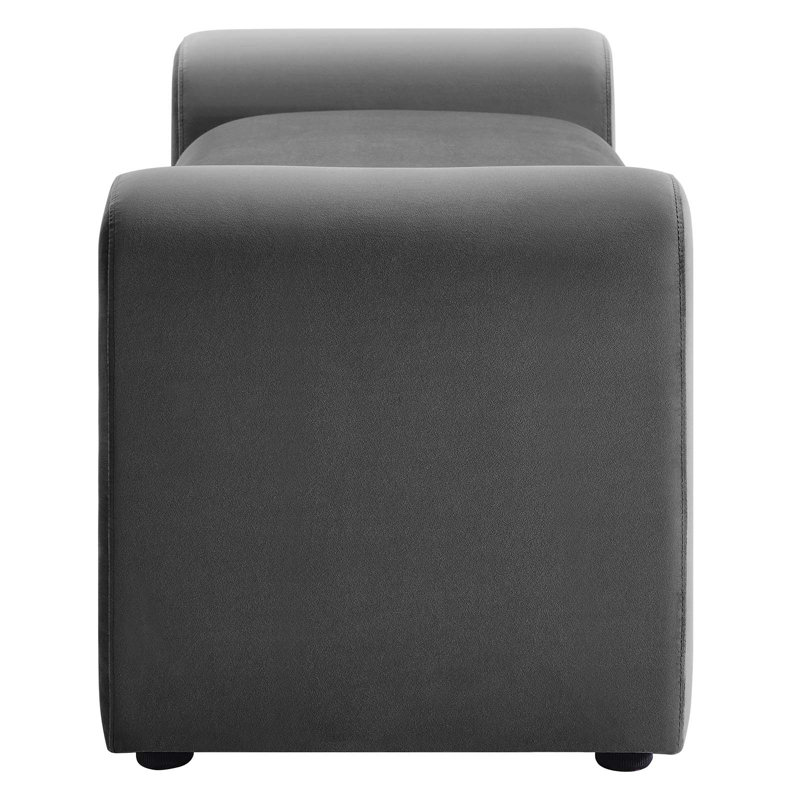 Waverly Gray Velvet 60" Upholstered Bench