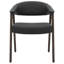 Ensemble de 2 chaises de salle à manger Betza noires et noyer foncé-457699561