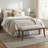 Linen Blend Upholstered Bench