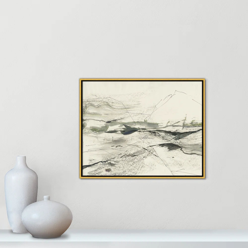 Green Sketches Print by PI Studio, 23.5" H x 29.5" W x 2" D, Gold Floater Framed, No Mat