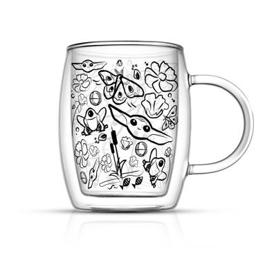 JoyJolt 'Nature Friends' Grogu Coffee Mug Set of 2 Double Wall Mug