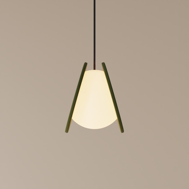 Pendulum Pendant Light, Black, Olive, 14" H x 9.69" W x 8.03" D