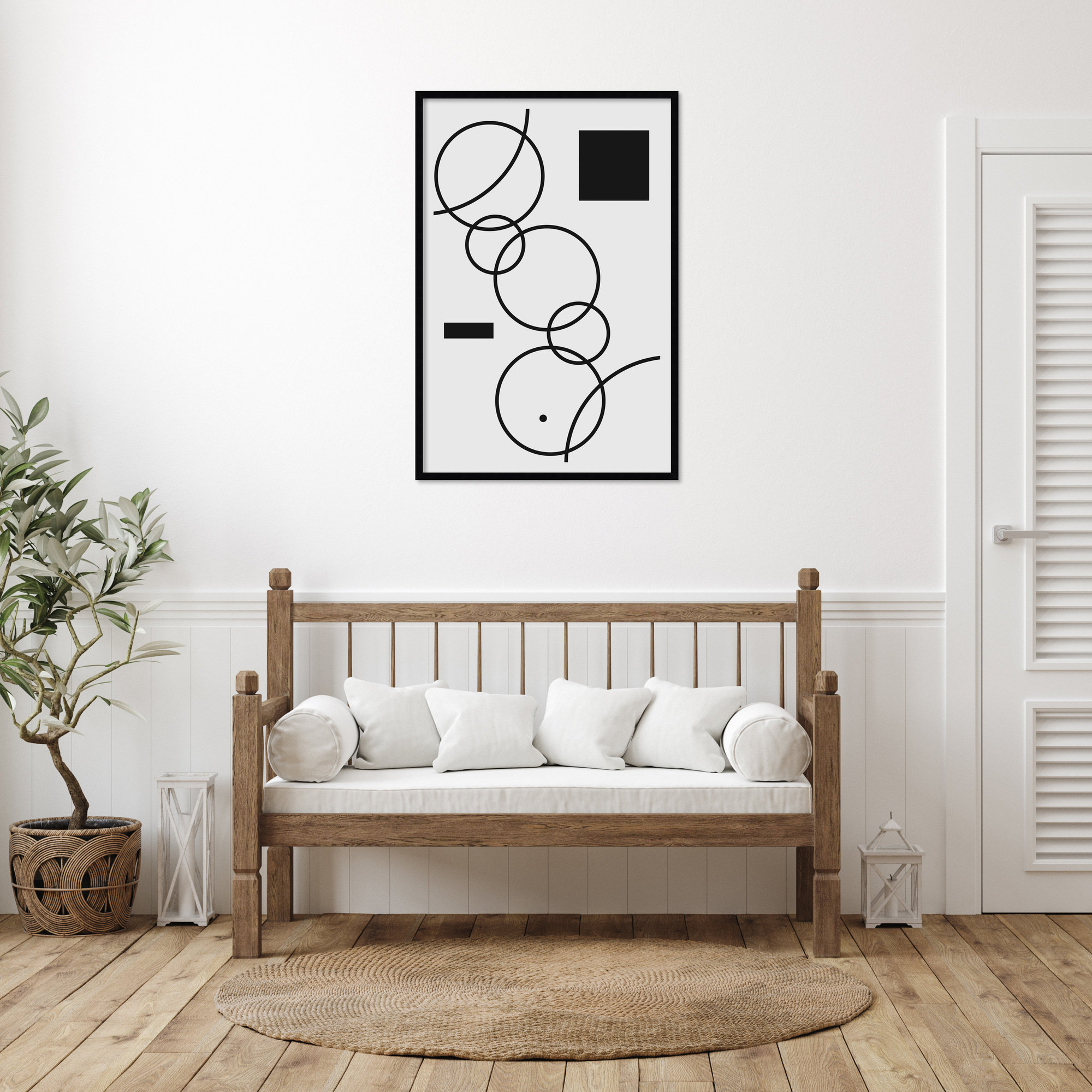 Minimal Shapes No 1 by Jay Stanley, Black, 41" H x 28" W x 1" D