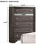 Finition grise de style contemporain 1 pièce Commode à bijoux cachée Tiroir à queue d'aronde anglaise Boutons argentés Mobilier de chambre à coucher