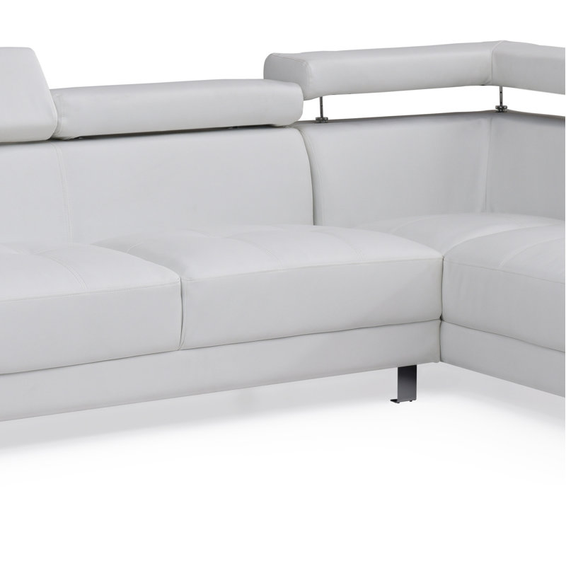Canapé modulaire longue durée (sans repose-pieds), Simili cuir blanc