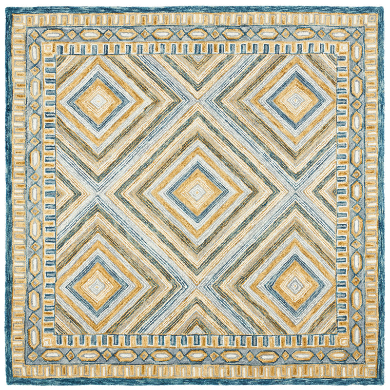 Tapis intérieur / extérieur touffeté à la main Seidl, Carré 7 pi
