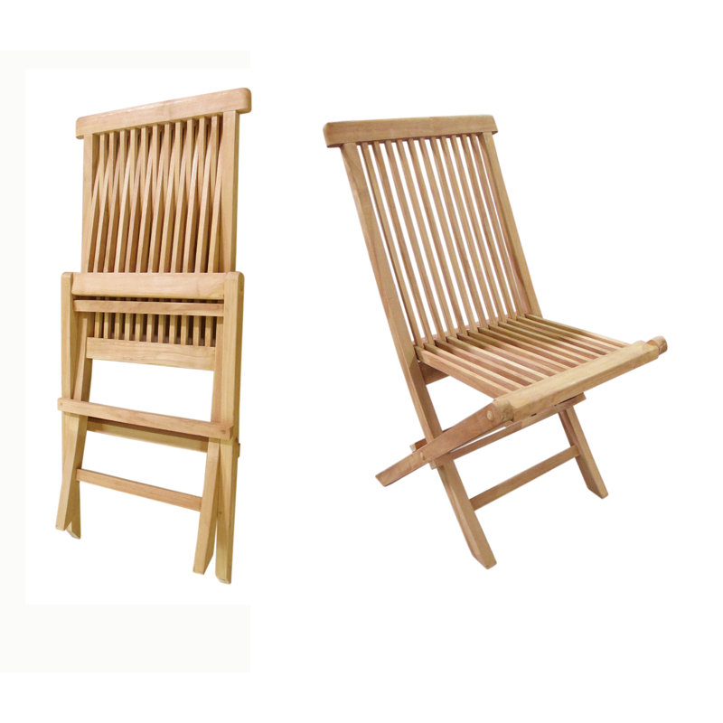Garner 4 - Person Teak Wood Patio Dining Set with Round Table