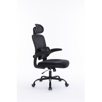 Ergonomic Mikki Office Chair With 3D Adjustable Lumbar Support, High Back Desk Chair With Flip-Up Arms, Executive Computer Chair Home Office Task Swiv -  Inbox Zero, 0CFE87E44D8342B7923ADF75B27C3FF3