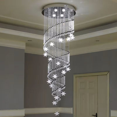 1 lustre moderne convenant à la salle à manger - Luminaire de plafond à DEL à intensité variable avec cristal K9 et tension large (85-265), lumière chaude / neutre, GU10 prêt à l'emploi (non)