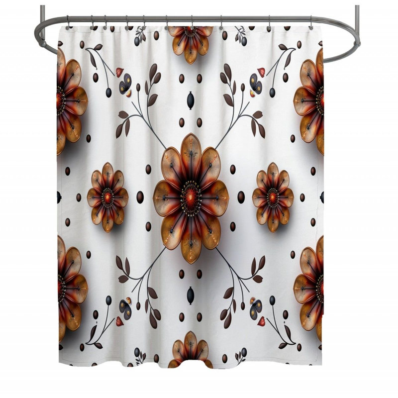 Rideau de douche 11952_Floral, L 70 po x L 93 po