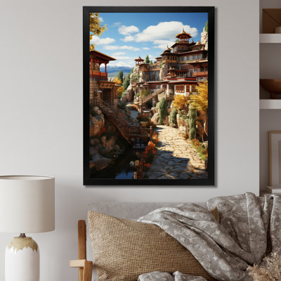 Art asiatique, monastère tibétain IV sur toile