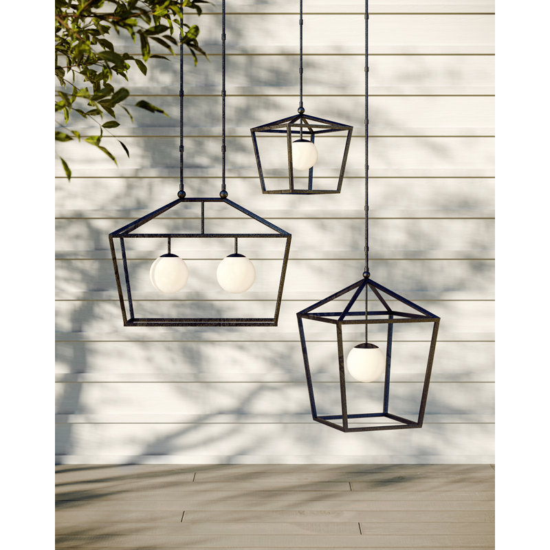 Denison Outdoor Hanging Light, 24.5" H x 18" W x 18" D