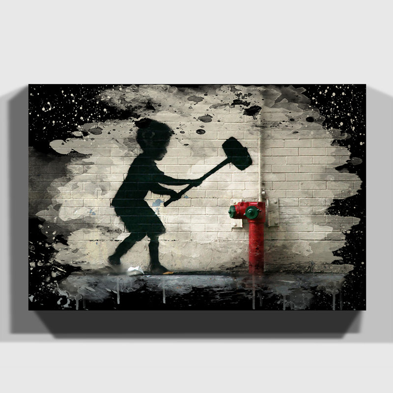 Banksy - Wrapped Canvas Print, 50cm H x 76cm W