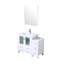 Meuble-lavabo en céramique blanche de 107 cm (42 po), armoire latérale, robinet, miroir de 71 cm (28 po) - Résistant aux égratignures et aux taches sur le dessus blanc et les ébréchures