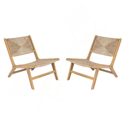 Chaise longue sans accoudoirs en bois d'acacia