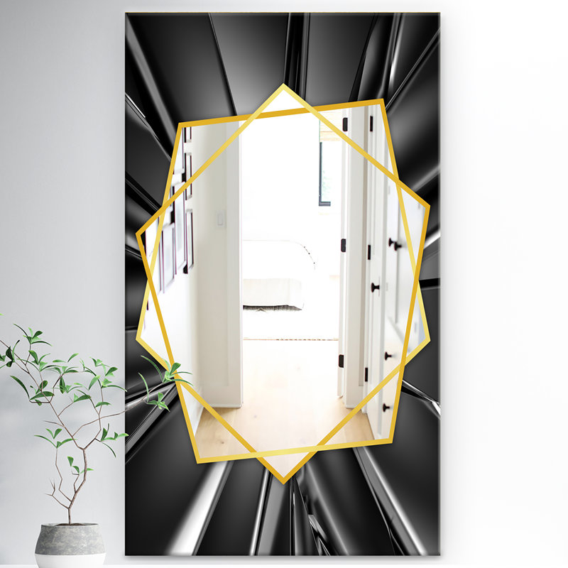 Miroir mural futuriste en cristal, L 29,5 po x H 39,4 po