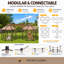 Enclos modulaire pour chien de 90 cm avec auvent – ​​Abris intérieur, extérieur et portable pour animaux de compagnie-69682213-69682209